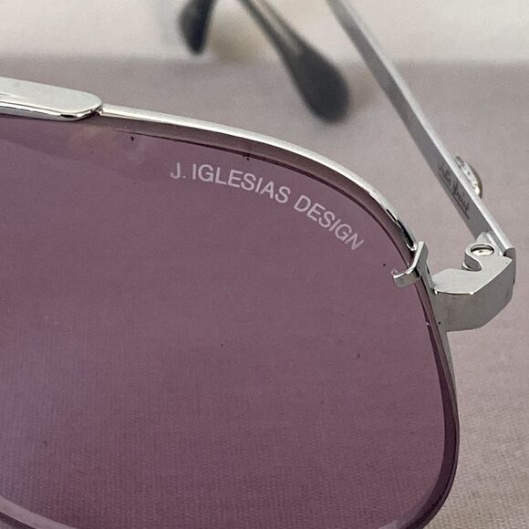 Vintage Purple Shade Aviator Sunglasses Silver Tone Frame Retro Boho main image 7